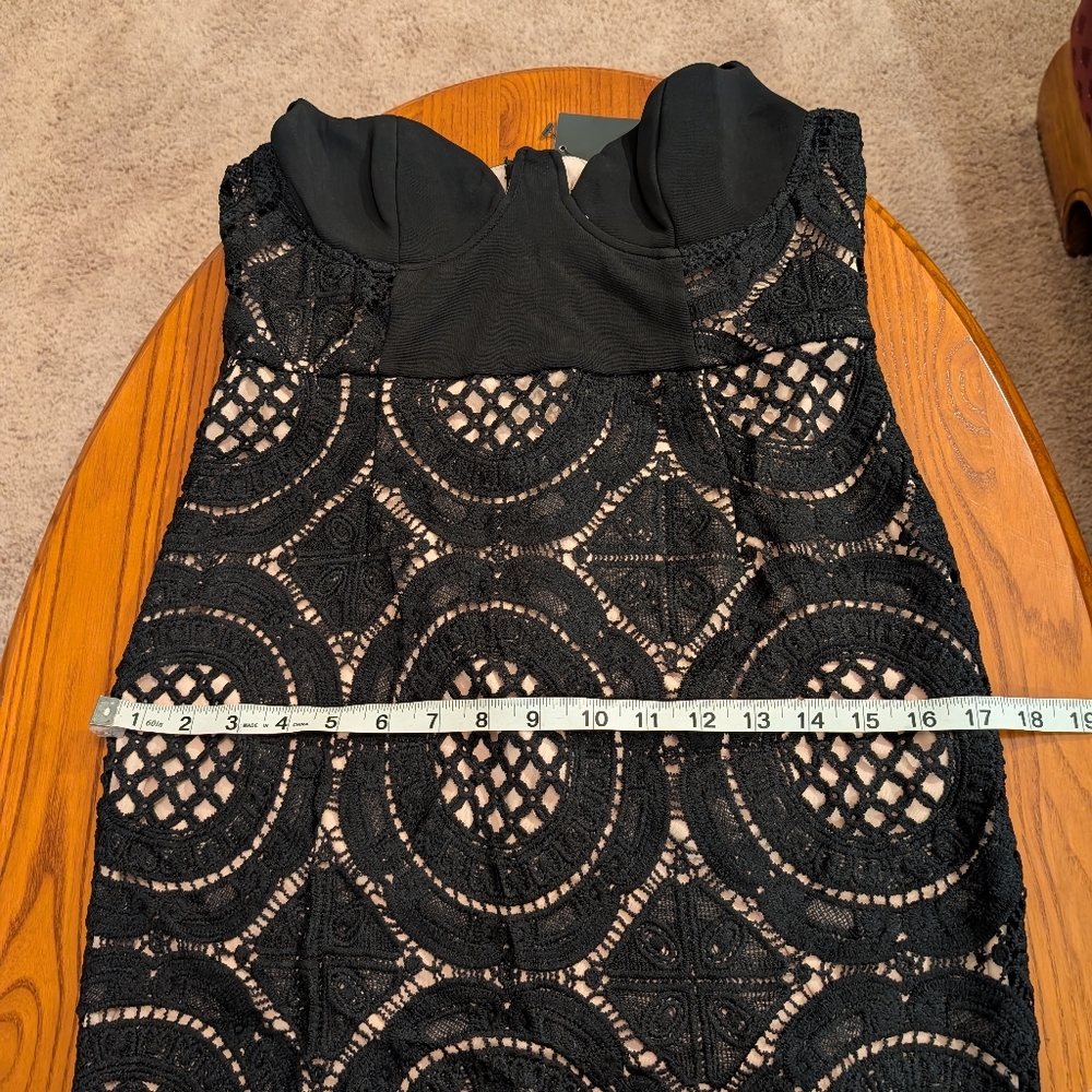 J Lux Label Black Lace Spaghetti Strap Plunge Dress, Size M - NEW - Picture 5 of 13